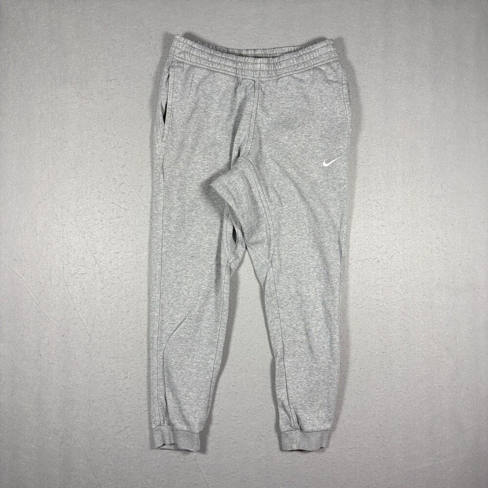 Nike Joggers Men M Gray Club Fleece Tapered Cuffed Sweatpants 826431-063